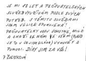 Dopis paní Švestková